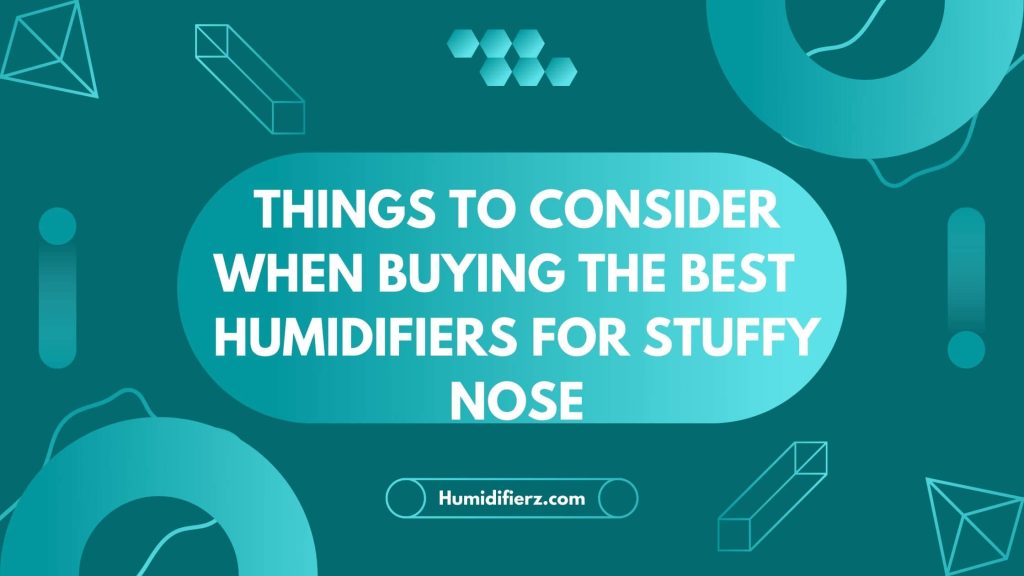 Things to consider when choosing the best Humidifier for Stuffy Nose